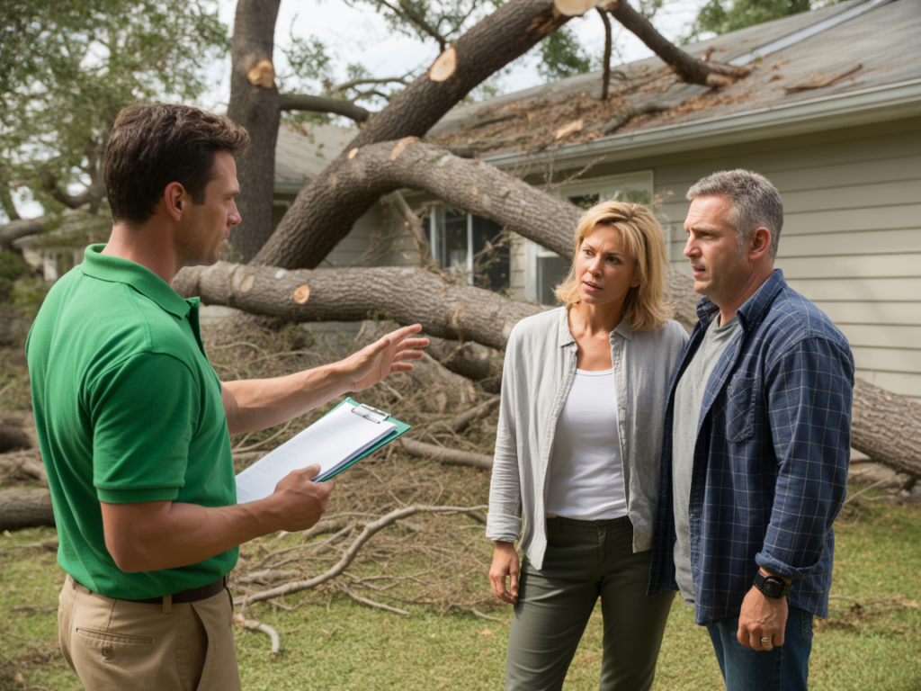 Professional tree service work being performed on mature trees outdoors by AAA Tree Experts